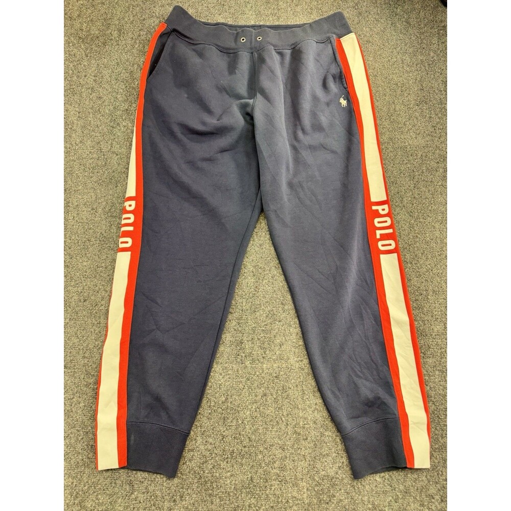 Polo Ralph Lauren Fleece Sweatpants Mens XL Navy Striped